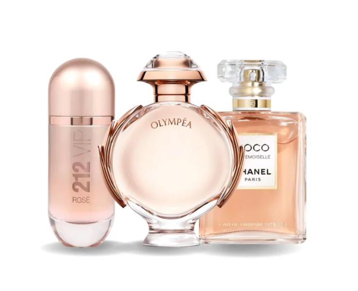 Combinatie van 3 geuren 212 VIP ROSÉ, OLYMPÉA and COCO MADEMOISELLE 100ml