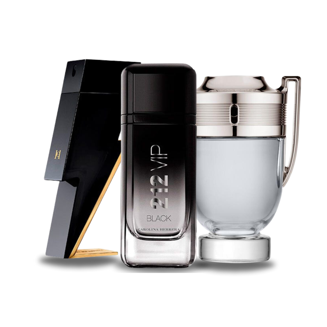 Combinatie van 3 geuren BAD BOY, 212 VIP BLACK and INVICTUS 100 ml