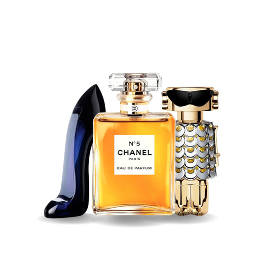 Combinatie van 3 geuren GOOD GIRL, Nº5 and FAME 100ml